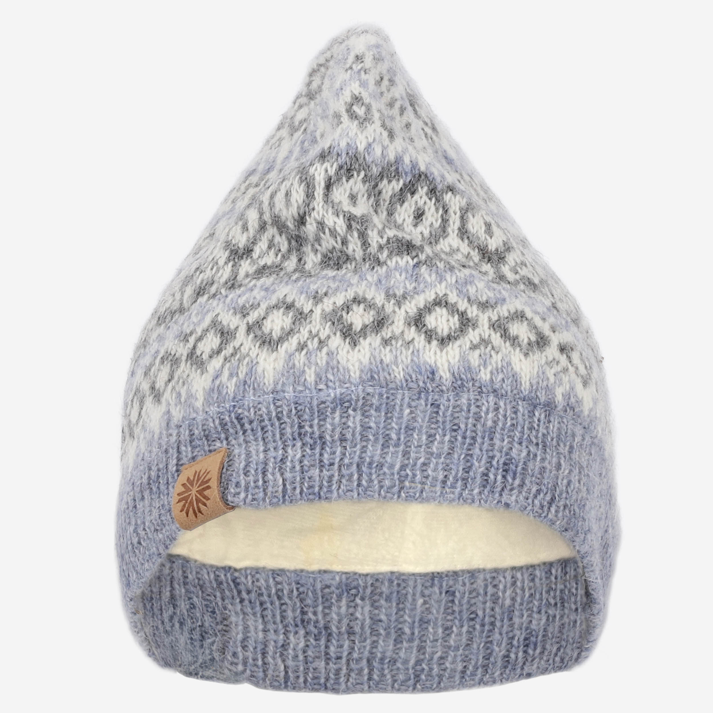 Fagradalsfjall wool hat with Icelandic pattern