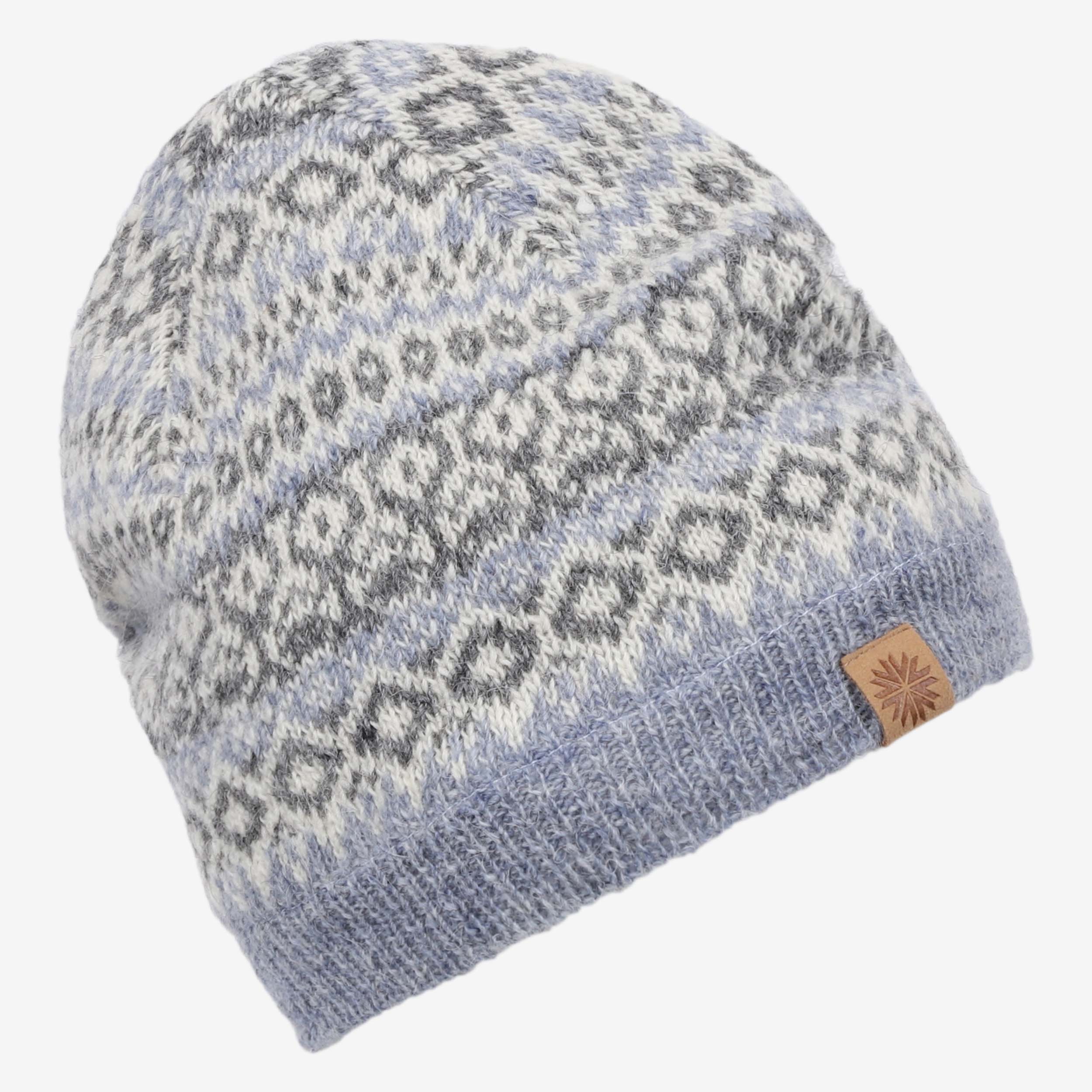 Fagradalsfjall wool hat with Icelandic pattern