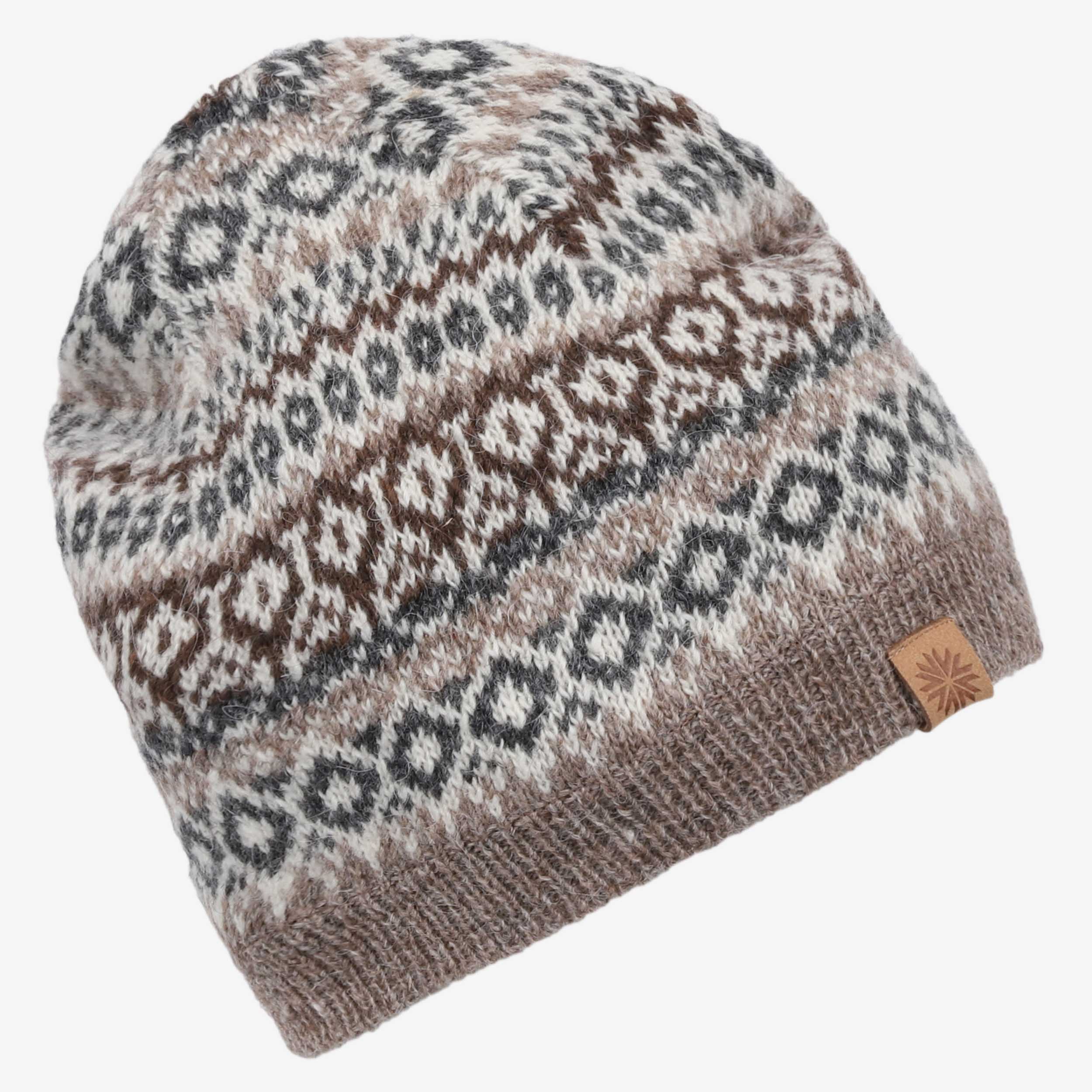 Fagradalsfjall wool hat with Icelandic pattern