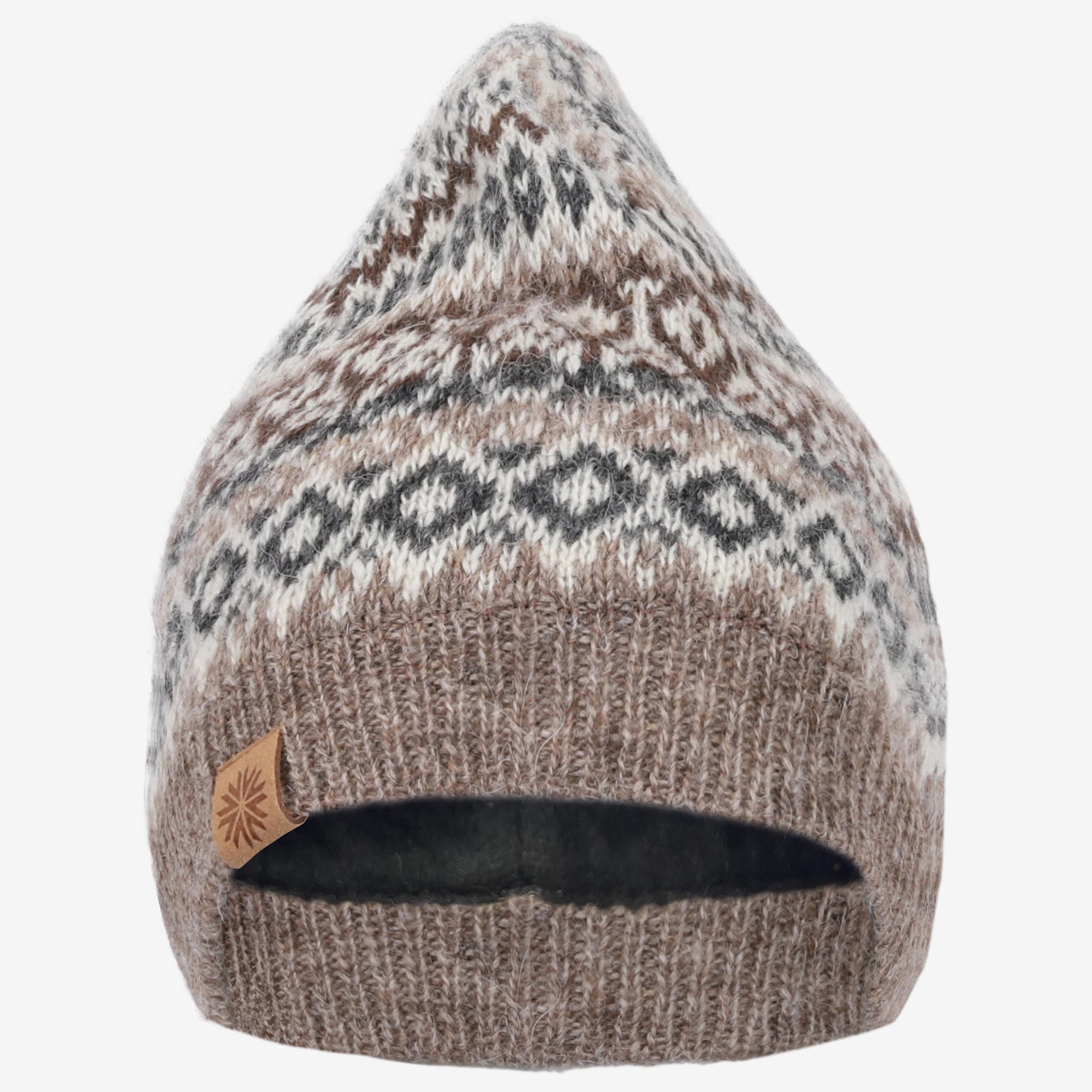 Fagradalsfjall wool hat with Icelandic pattern