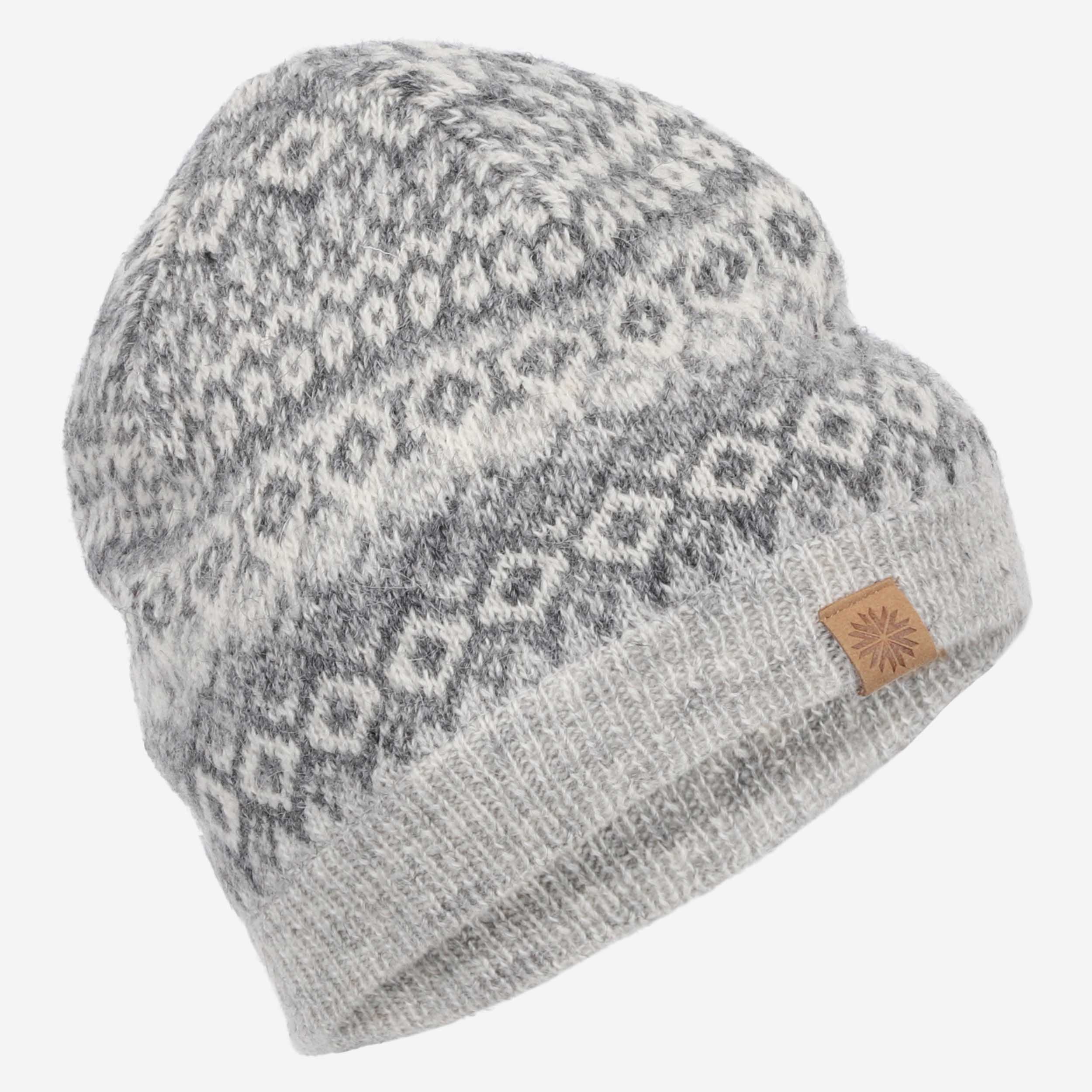 Fagradalsfjall wool hat with Icelandic pattern