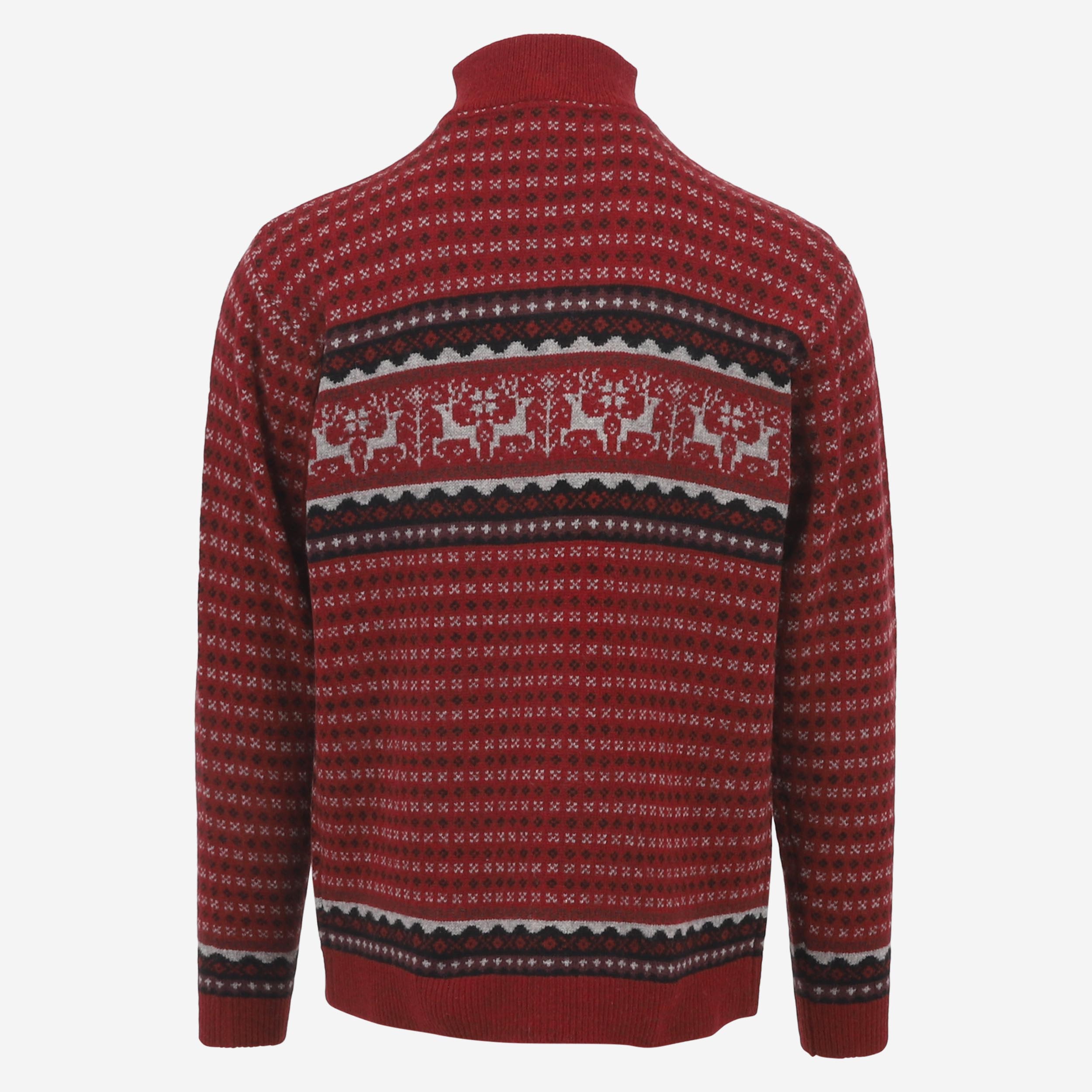 Hreindýrsholt prjónuð ullarpeysa með hreindýramynstri 