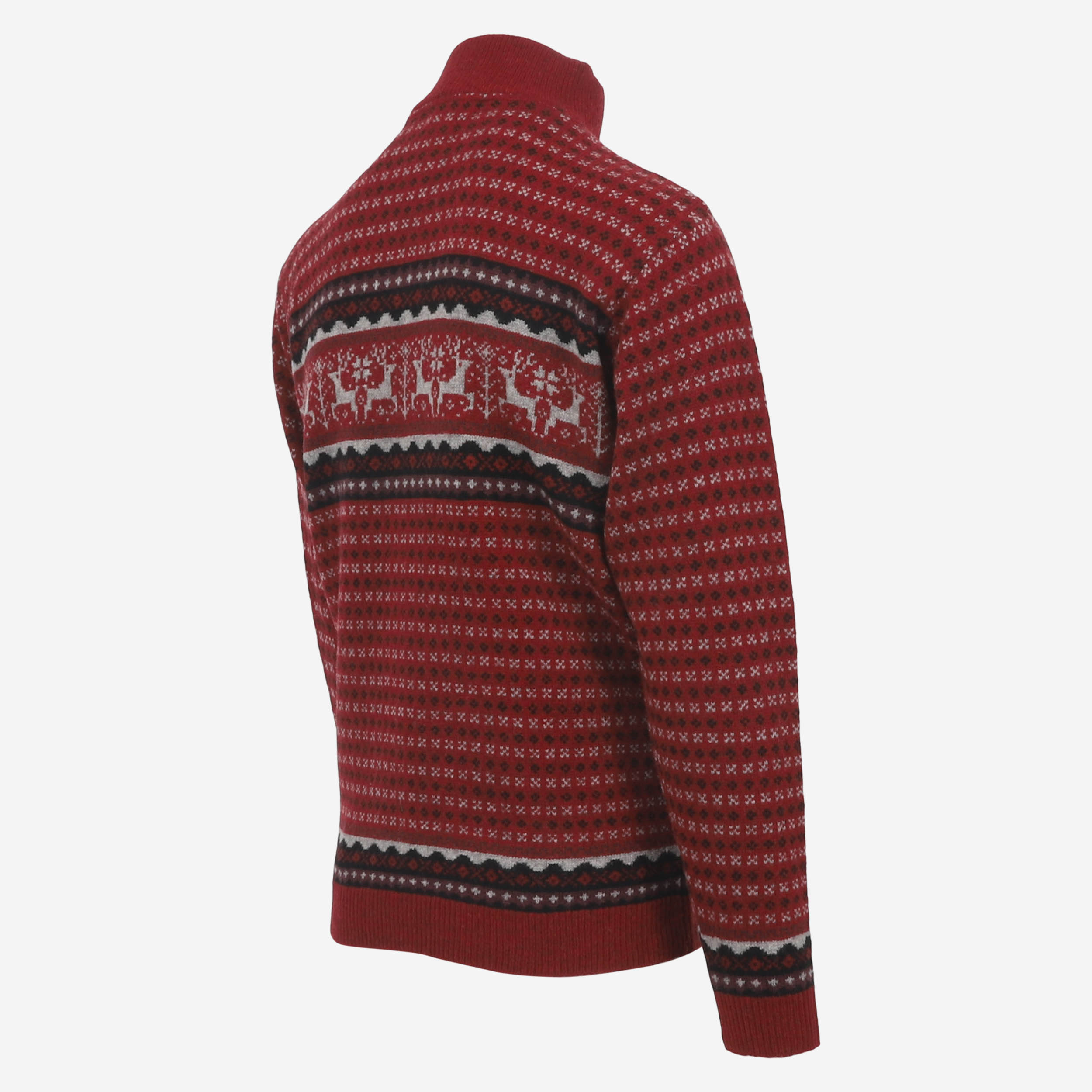 Hreindýrsholt prjónuð ullarpeysa með hreindýramynstri 