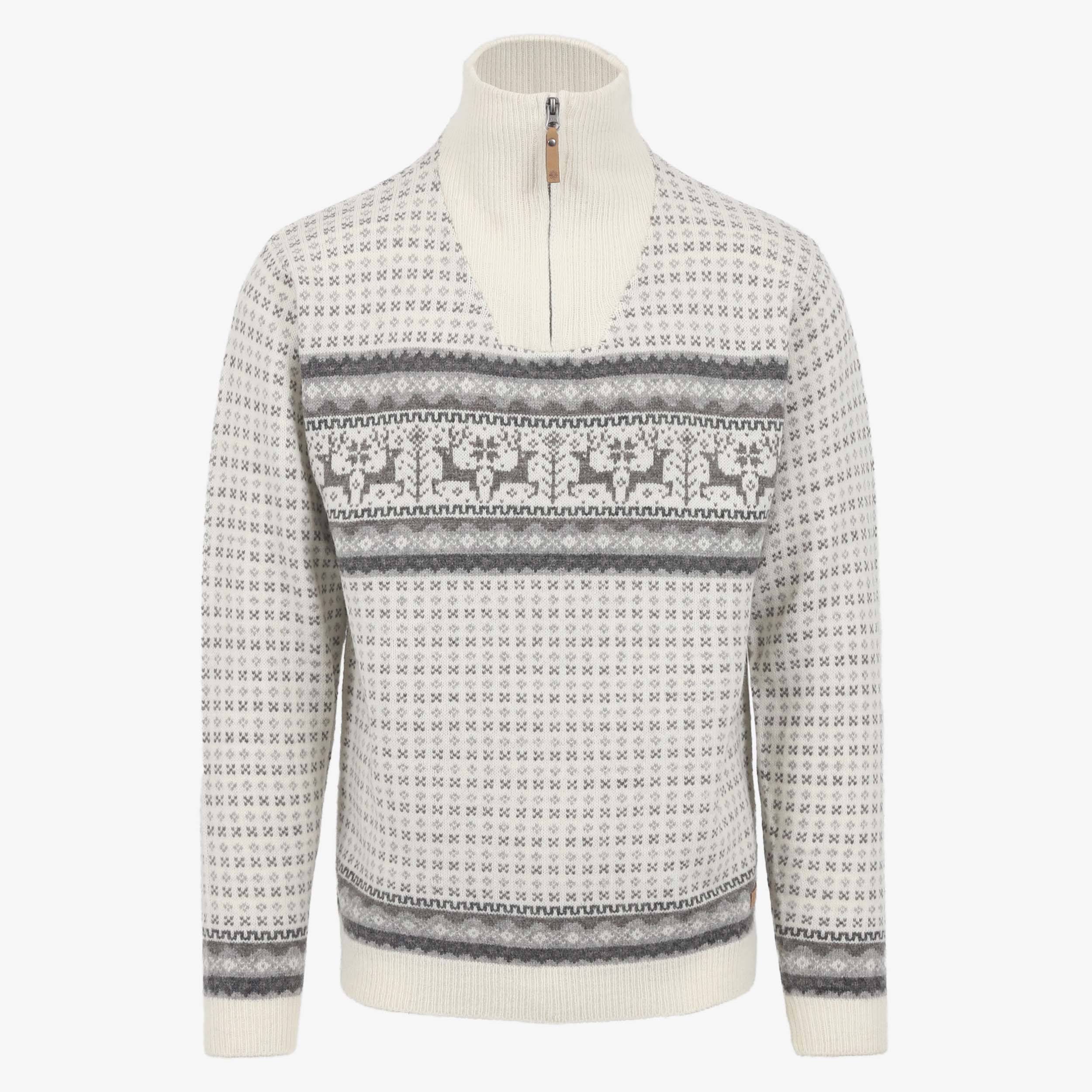 Hreindýrsholt-Strickpullover mit Rentier-Motiven