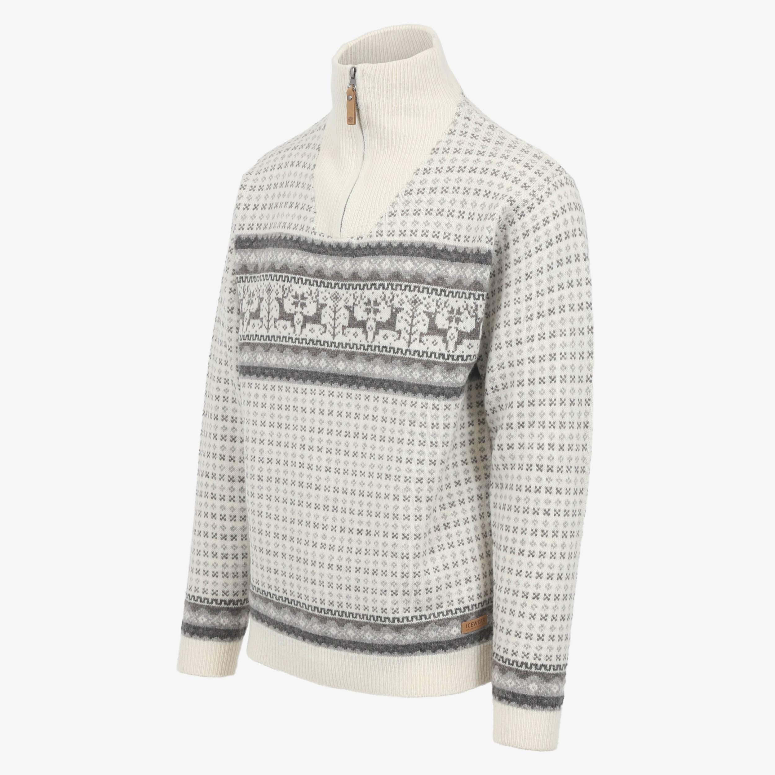 Hreindýrsholt-Strickpullover mit Rentier-Motiven