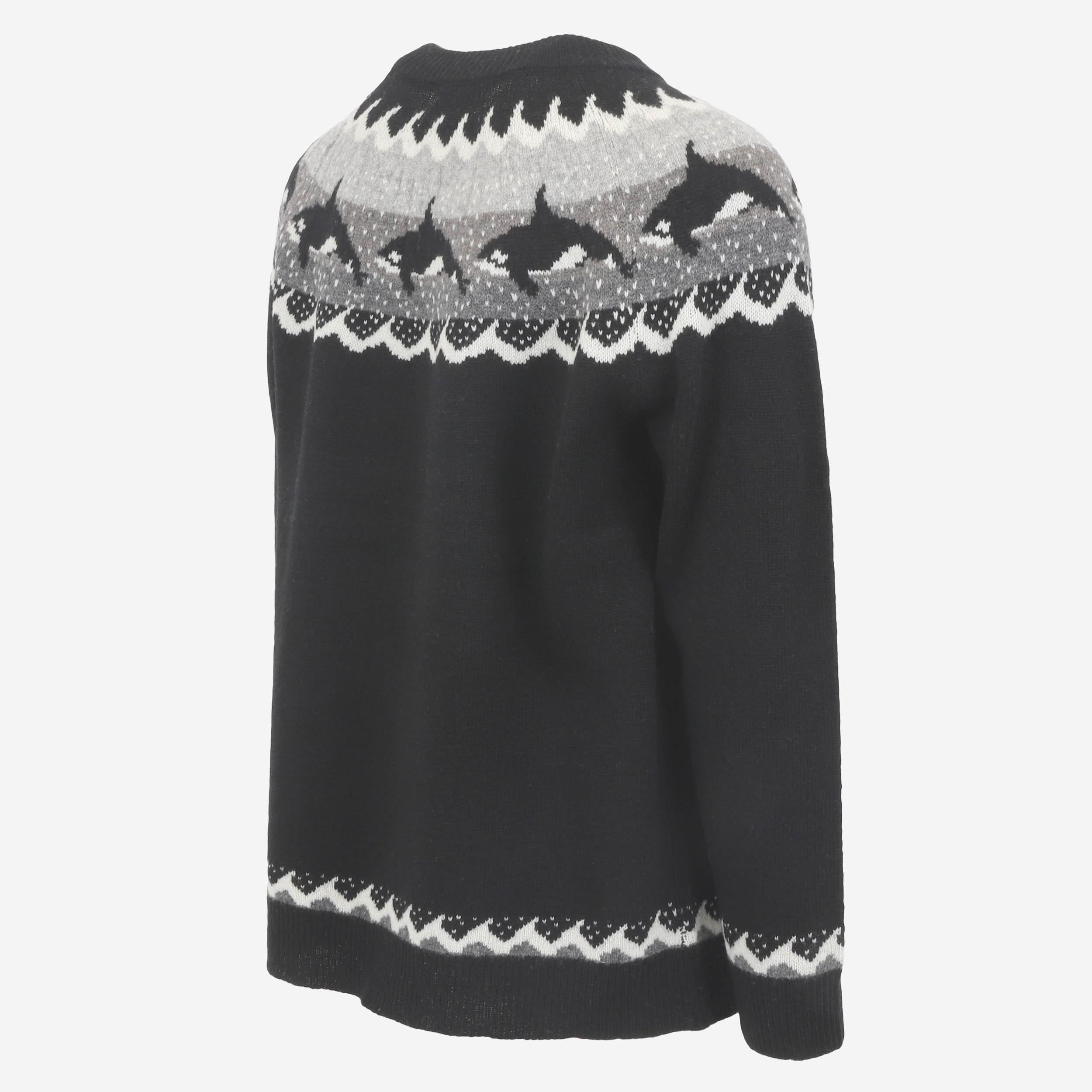 Hvalur wool sweater with orca design