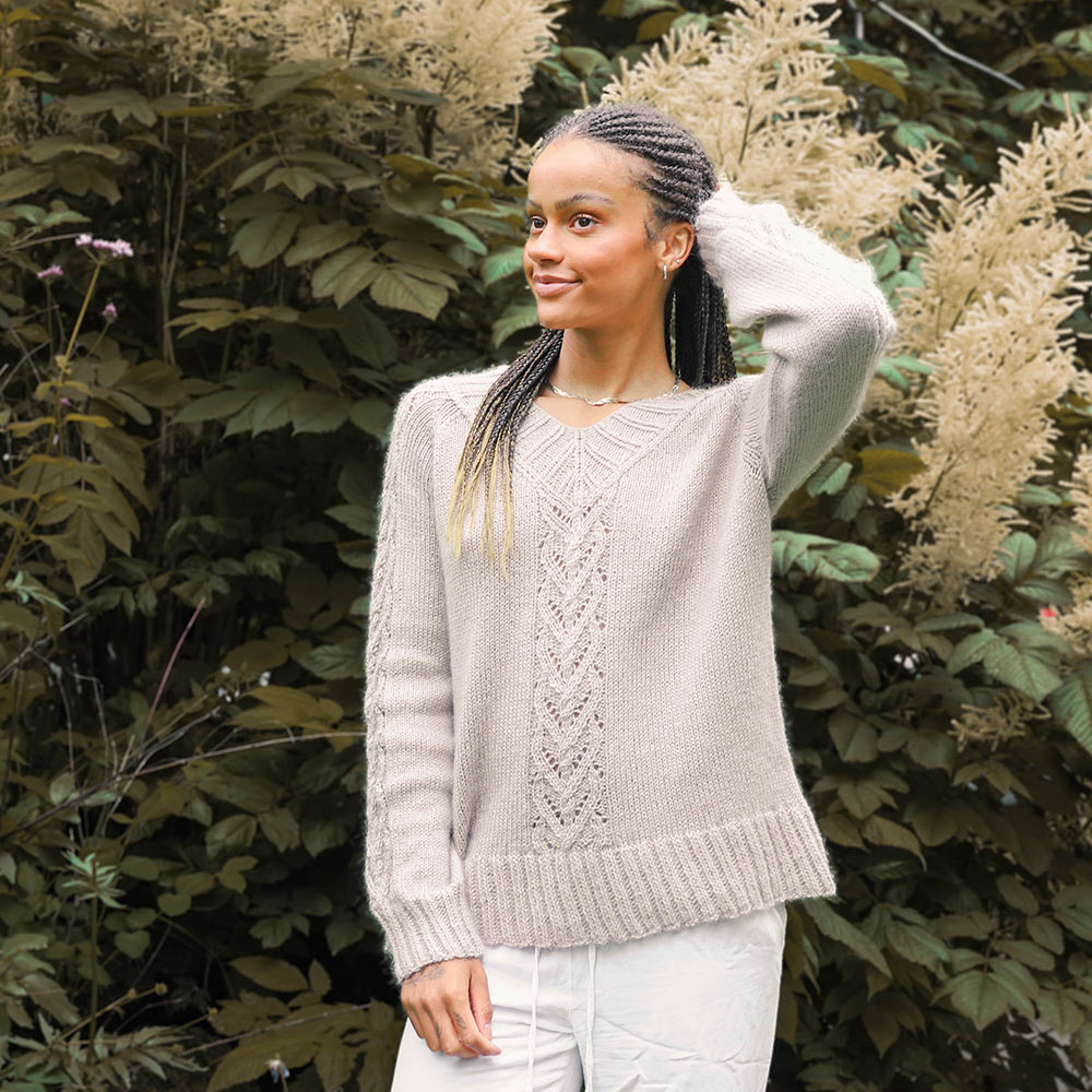Flétta summer sweater knitting pattern