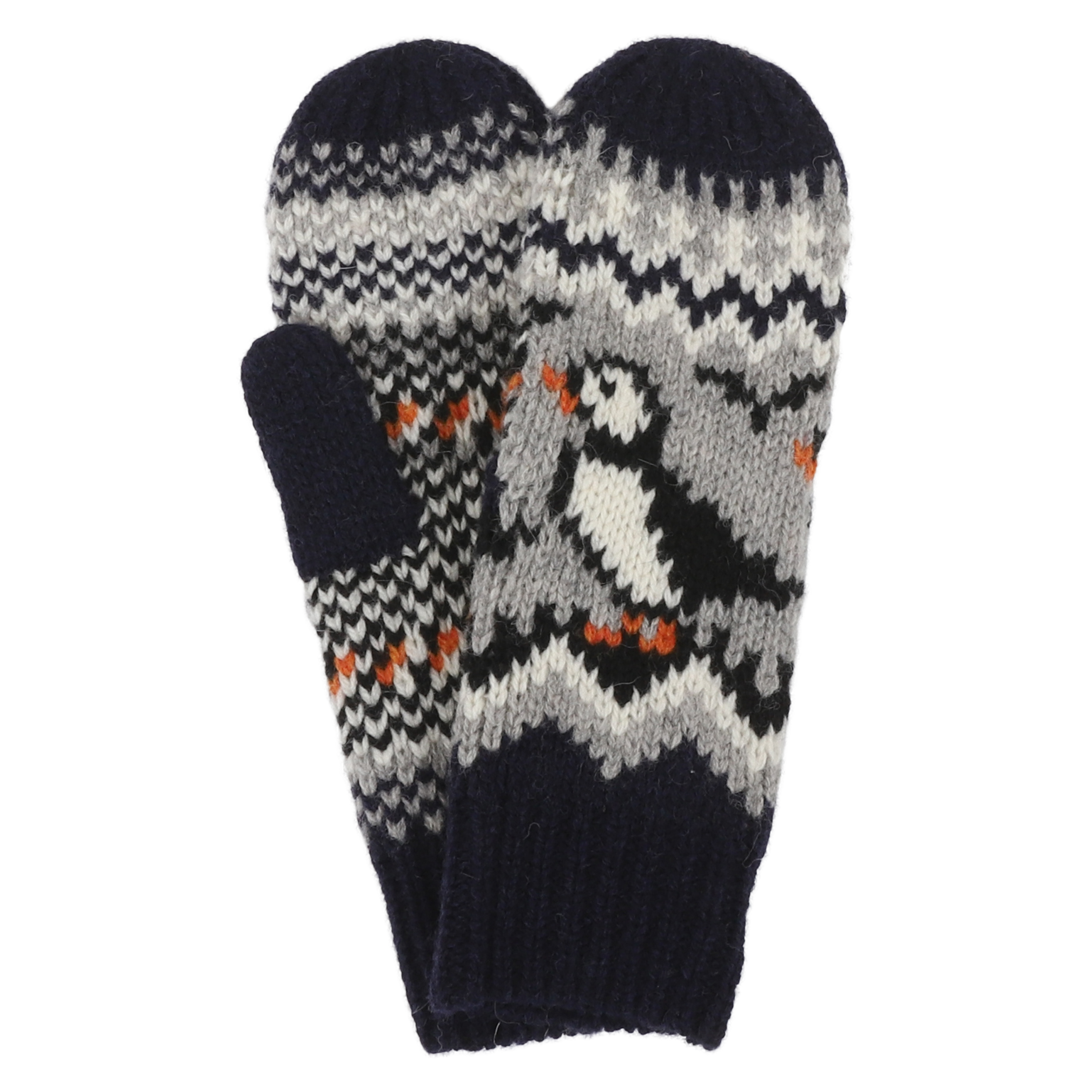 Lundi puffin design wool mittens 