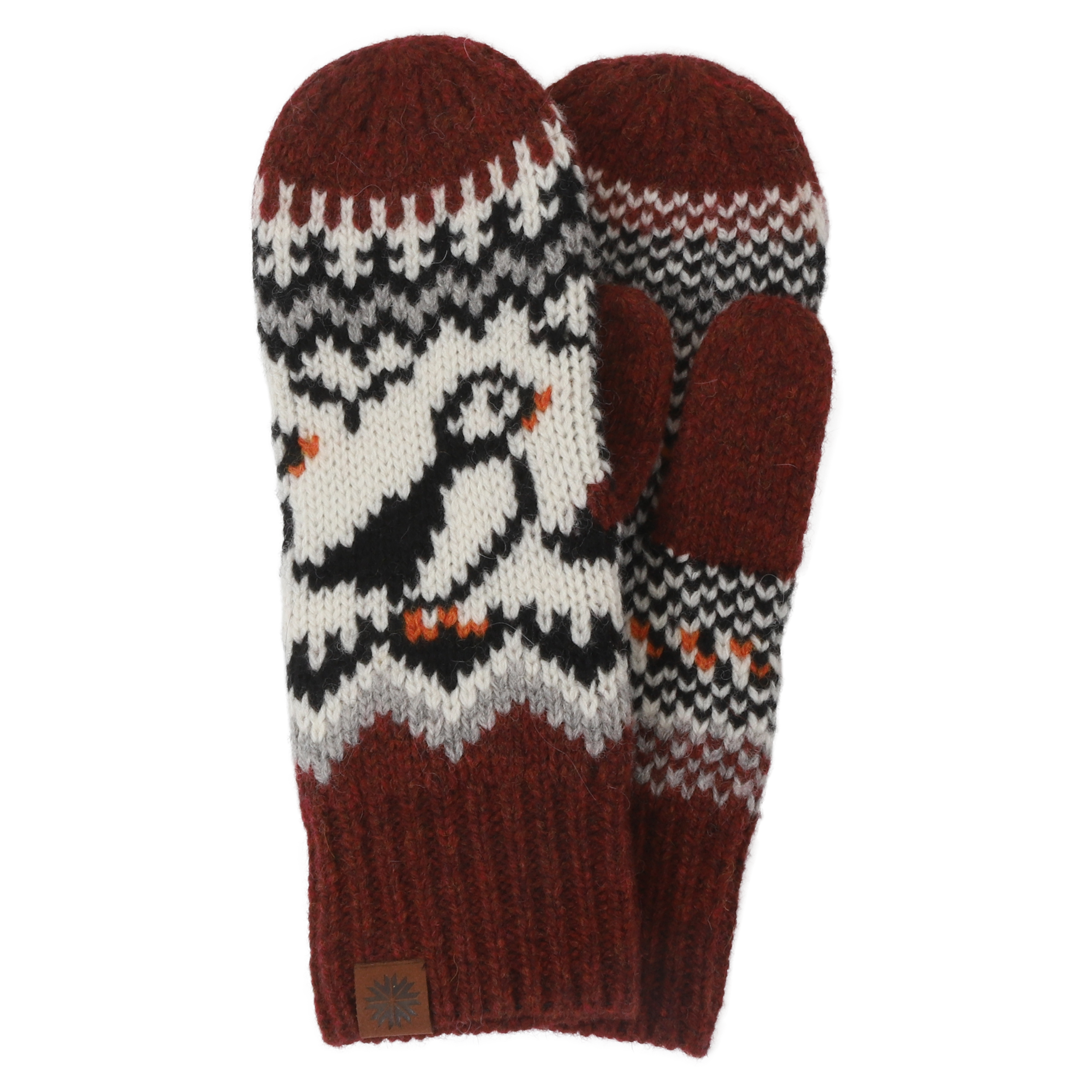 Lundi puffin design wool mittens 