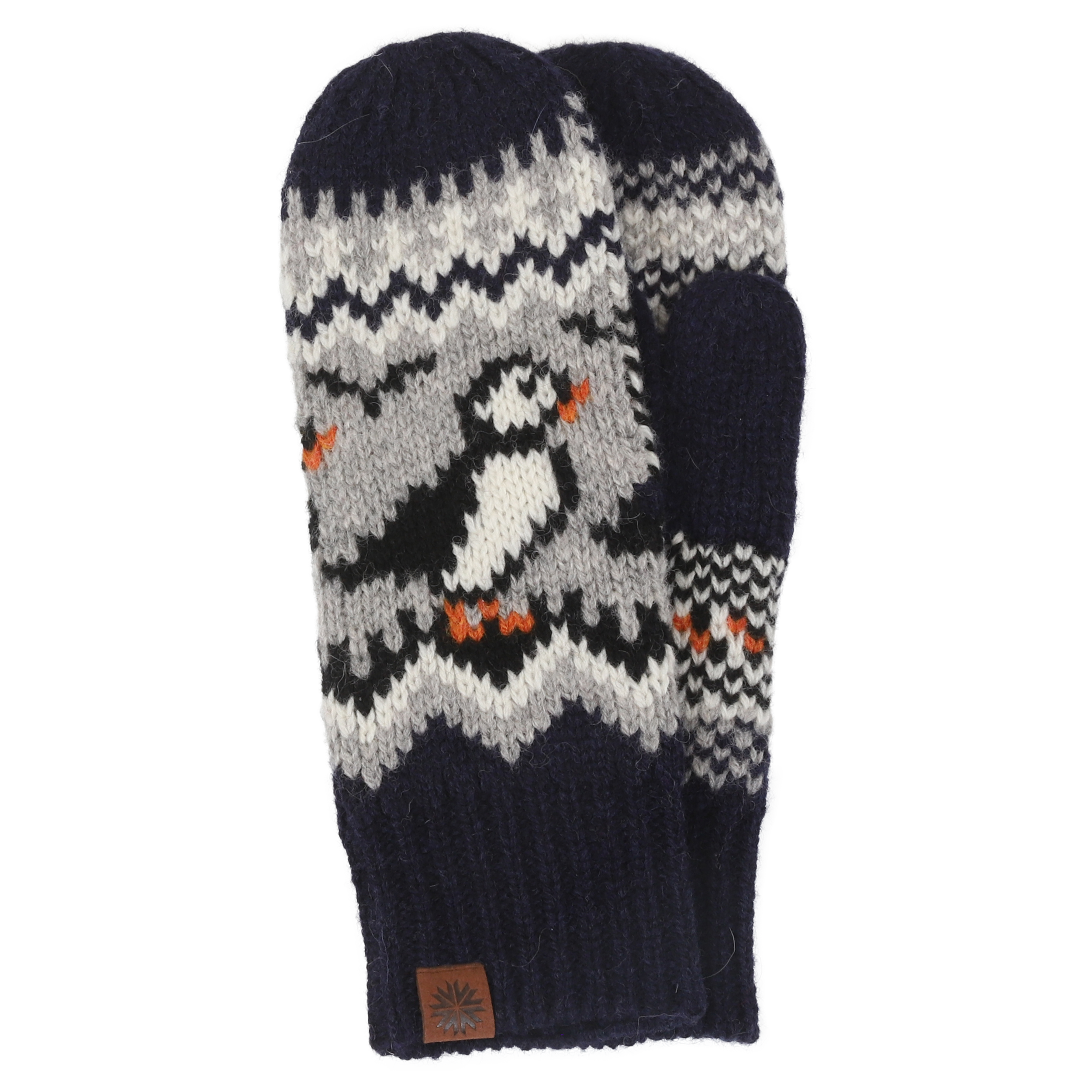 Lundi puffin design wool mittens 