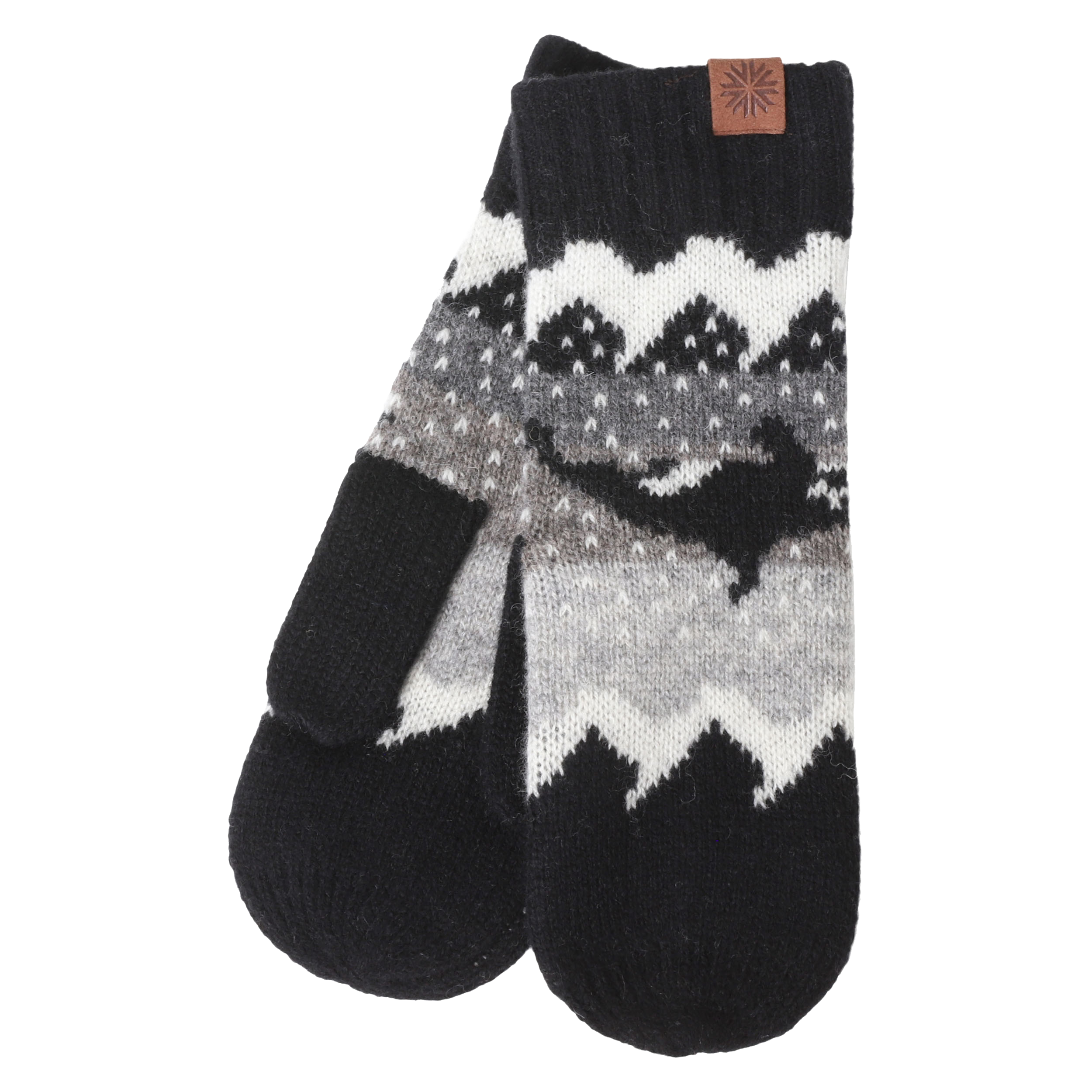 Hvalur ullar vettlingar með hvala mynstri