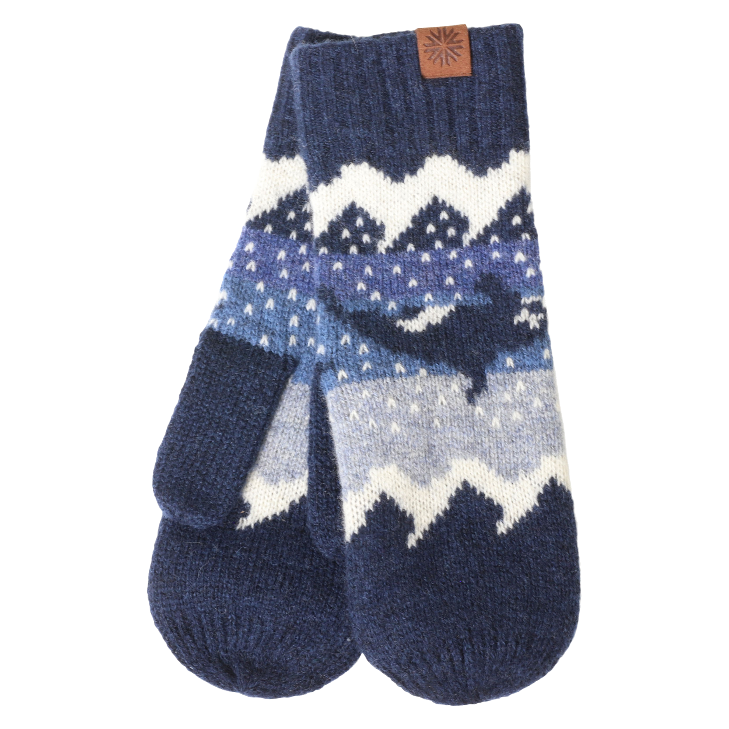 Hvalur ullar vettlingar með hvala mynstri