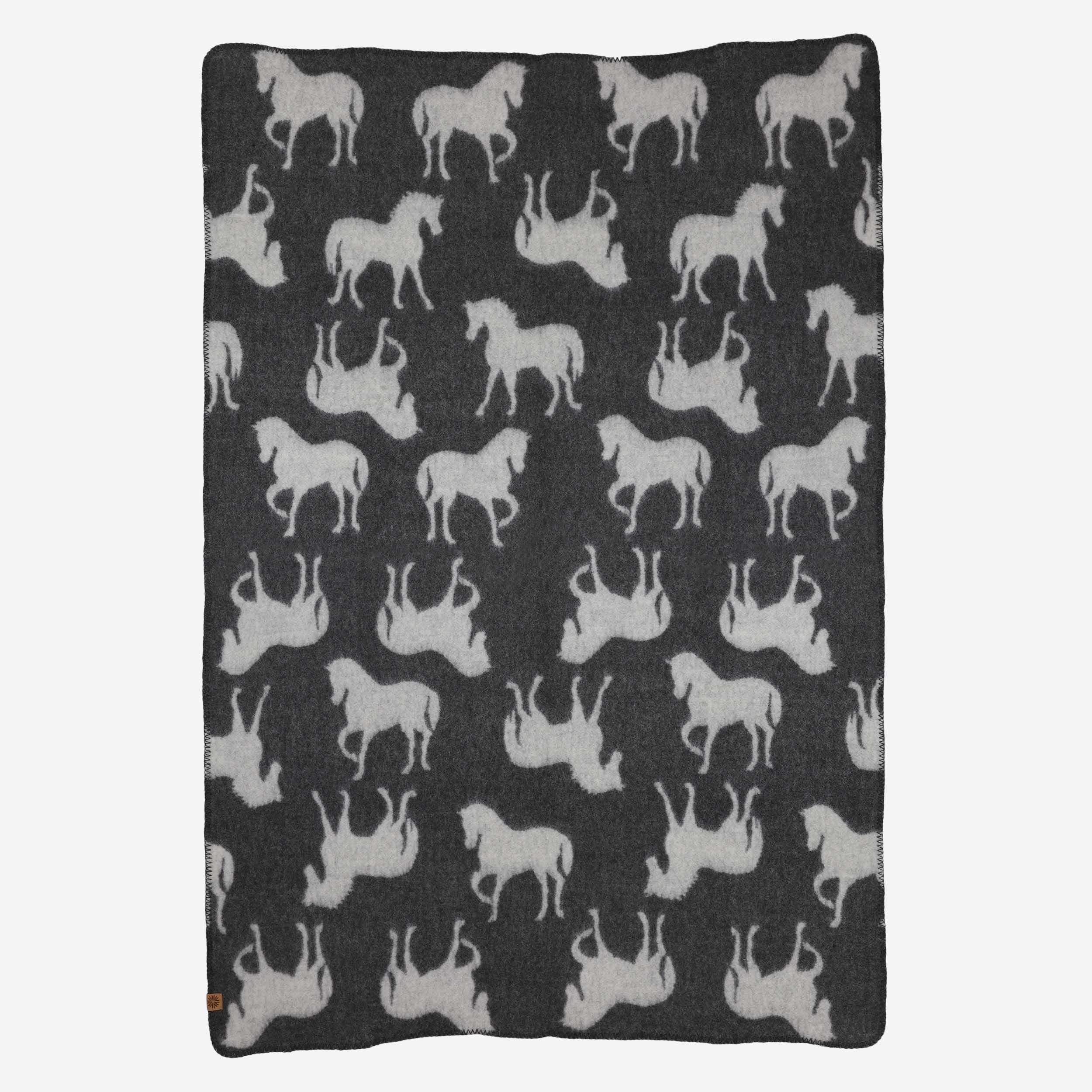 Logi woven wool blanket with horse design